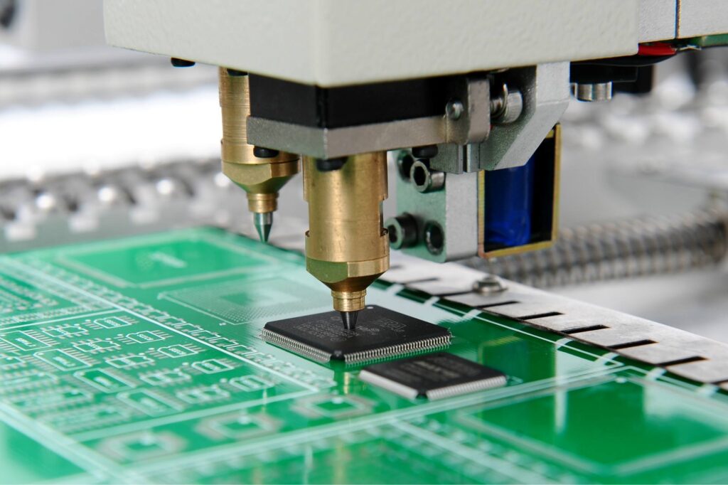 SMT assembly process in reflow soldering in PCB